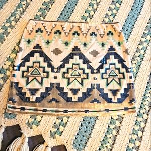 Mini skirt Aztec nude